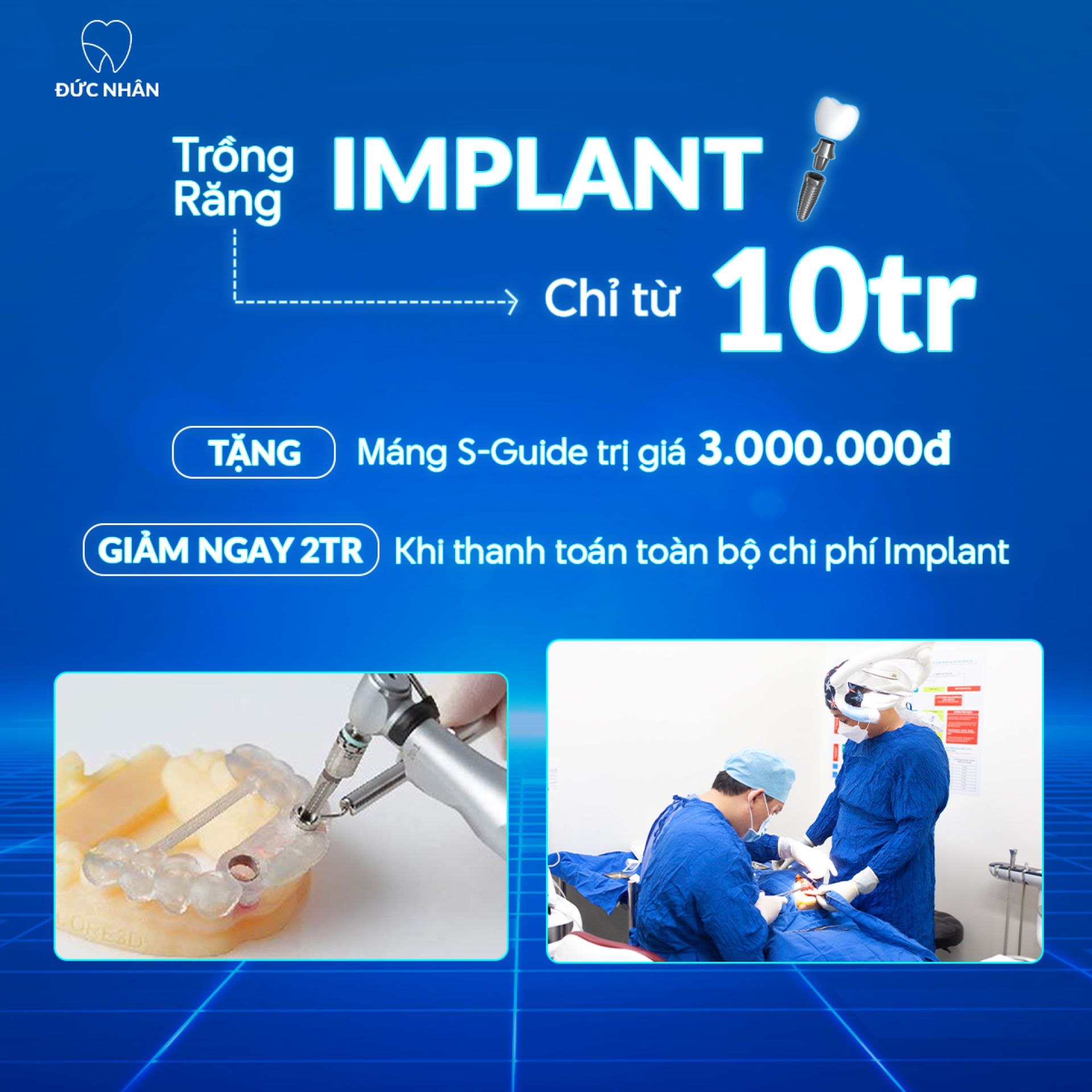 Trồng răng Implant không đau tại Nha khoa Đức Nhân với chi phí phải chăng